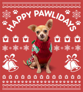 Holiday sweatshirt design with Willy in the center