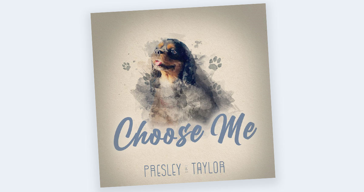 Choose Me song artwork with a dog and pawprints